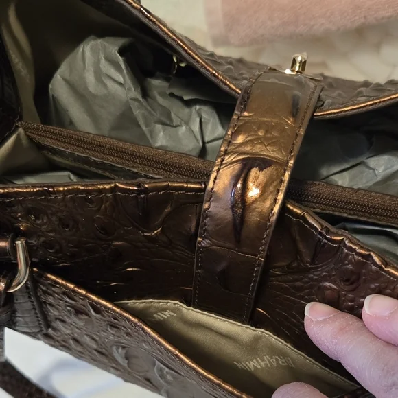 NWT BRAHMIN FIORA SHOULDER BAG IN GANACHE OMBRE MELBOURNE. - Picture 6 of 16